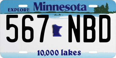 MN license plate 567NBD
