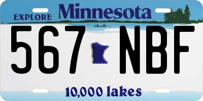 MN license plate 567NBF