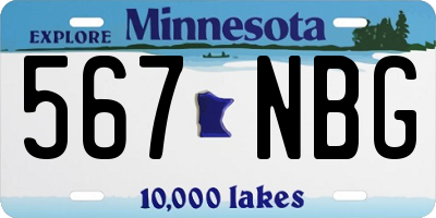 MN license plate 567NBG