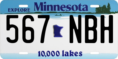 MN license plate 567NBH
