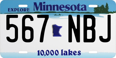 MN license plate 567NBJ