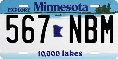 MN license plate 567NBM