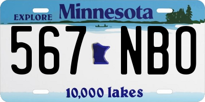 MN license plate 567NBO