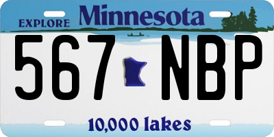 MN license plate 567NBP
