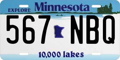 MN license plate 567NBQ