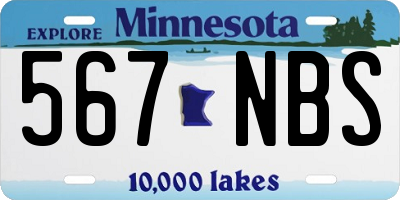 MN license plate 567NBS