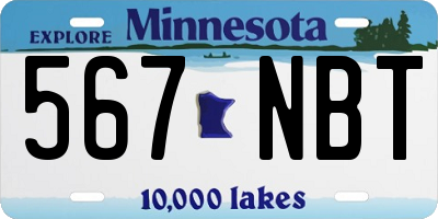 MN license plate 567NBT