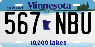 MN license plate 567NBU