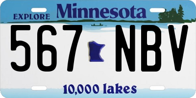 MN license plate 567NBV