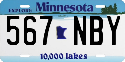 MN license plate 567NBY