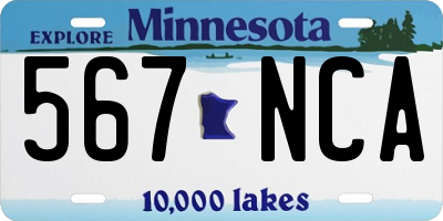 MN license plate 567NCA