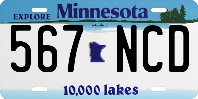 MN license plate 567NCD