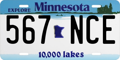 MN license plate 567NCE