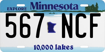 MN license plate 567NCF