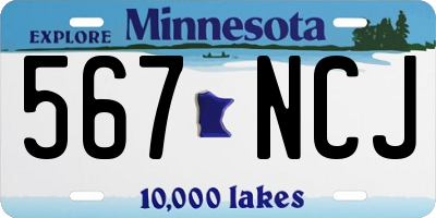 MN license plate 567NCJ