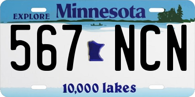 MN license plate 567NCN