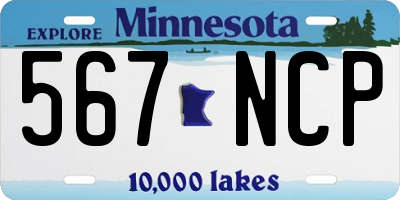 MN license plate 567NCP