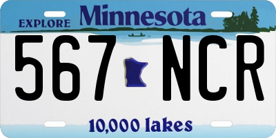 MN license plate 567NCR