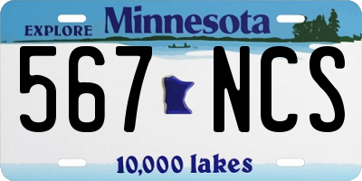 MN license plate 567NCS