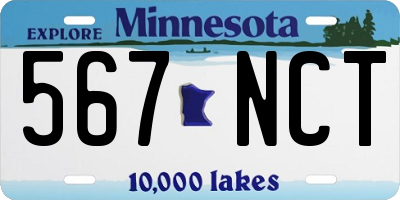 MN license plate 567NCT
