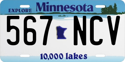 MN license plate 567NCV