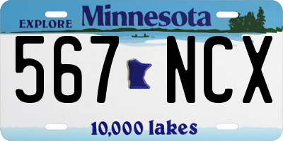 MN license plate 567NCX