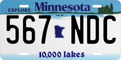 MN license plate 567NDC