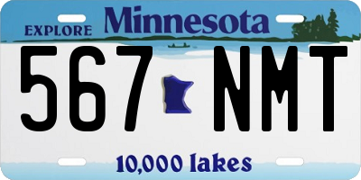 MN license plate 567NMT