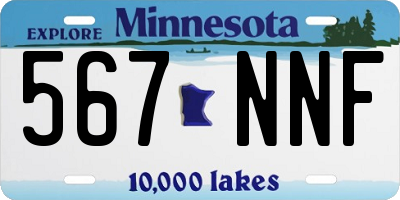 MN license plate 567NNF