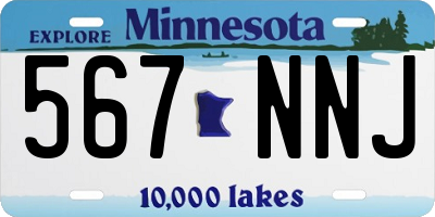 MN license plate 567NNJ