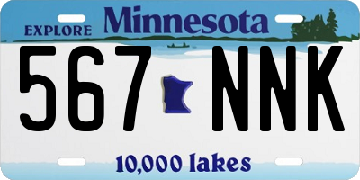MN license plate 567NNK