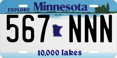 MN license plate 567NNN
