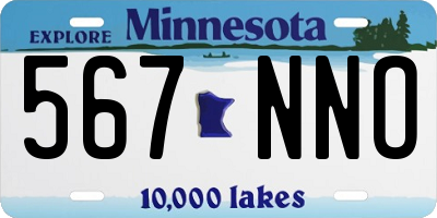 MN license plate 567NNO