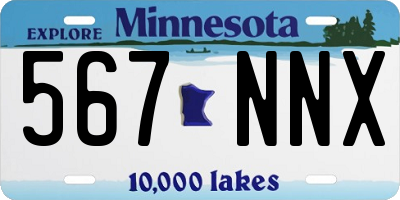 MN license plate 567NNX