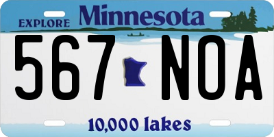 MN license plate 567NOA