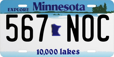 MN license plate 567NOC
