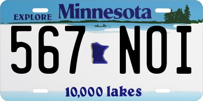 MN license plate 567NOI