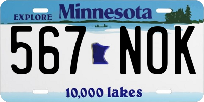 MN license plate 567NOK