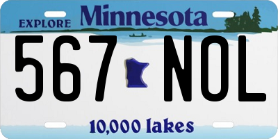 MN license plate 567NOL