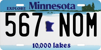 MN license plate 567NOM