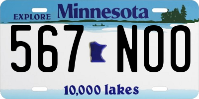 MN license plate 567NOO