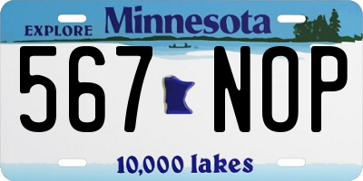 MN license plate 567NOP