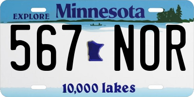 MN license plate 567NOR