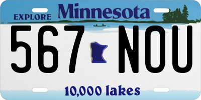 MN license plate 567NOU