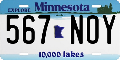 MN license plate 567NOY