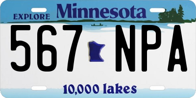 MN license plate 567NPA