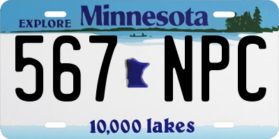 MN license plate 567NPC