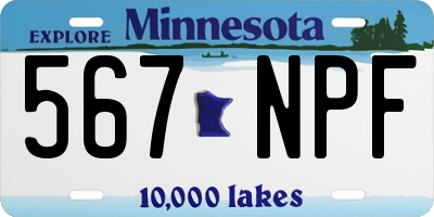 MN license plate 567NPF