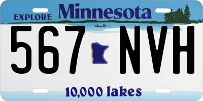 MN license plate 567NVH
