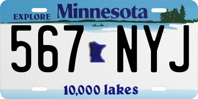 MN license plate 567NYJ